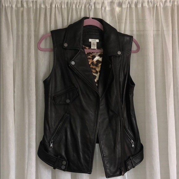 Cache Jackets & Blazers - Black genuine leather vest